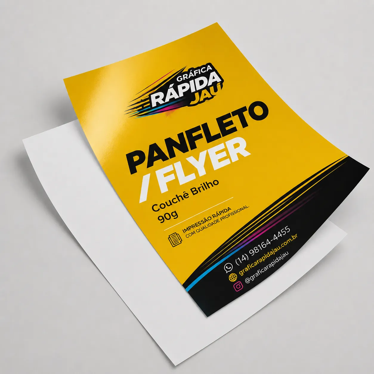 Folheto em Couché Brilho - Couché Brilho 90g - 100x140mm - 4x0 frente - Refile - GIV 13943