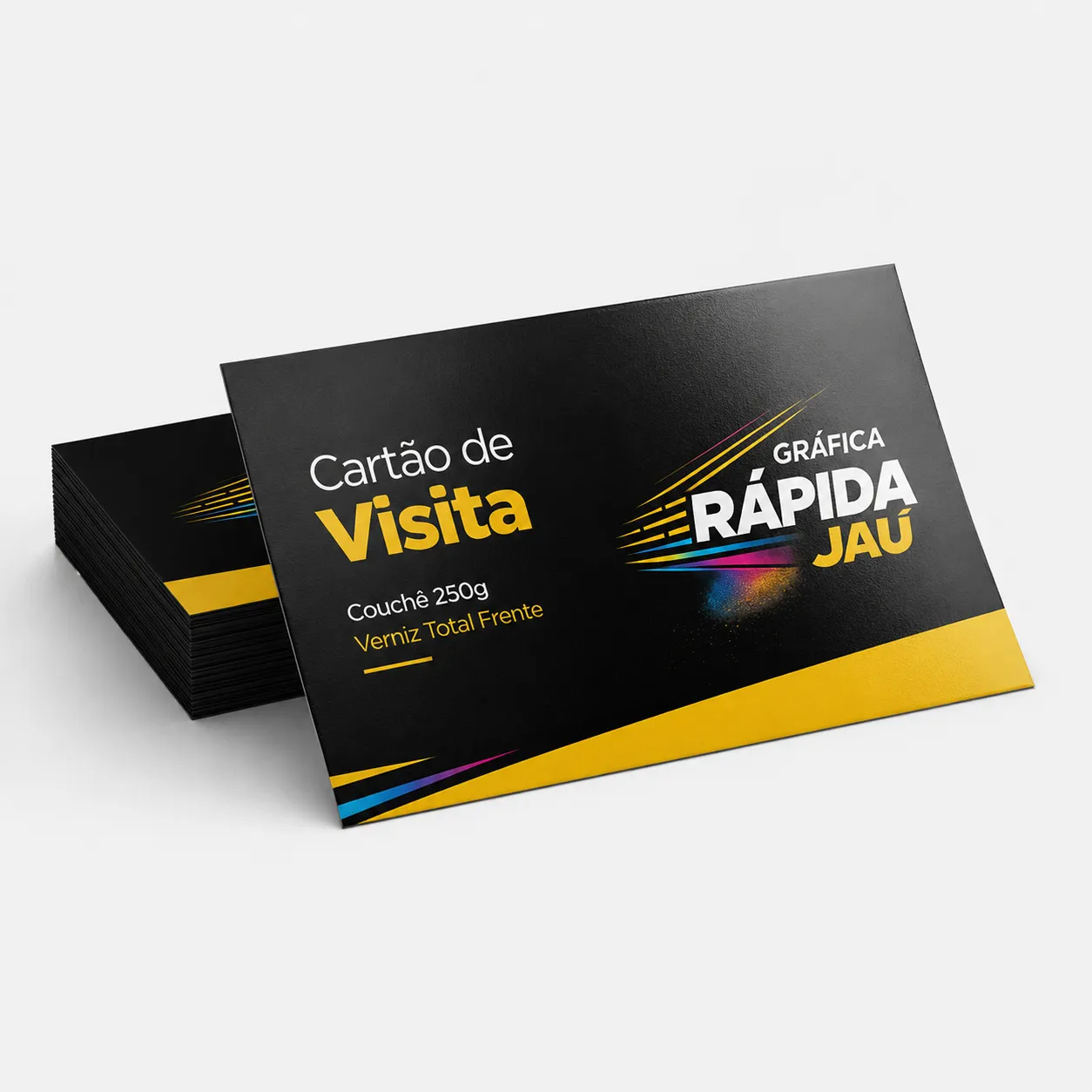 Cartão de Visita em Couché Brilho - Couché 300g - 88x48mm - 4x4 frente e verso - Refile